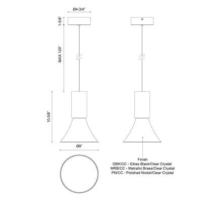 Floe 8-in Pendant