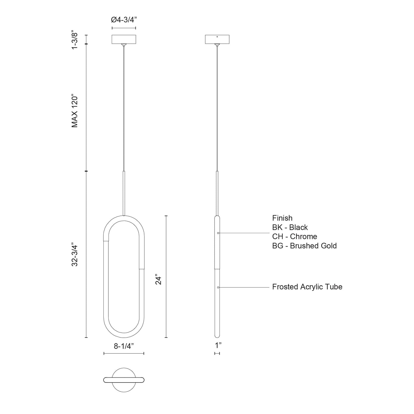 Huron 8-in Pendant