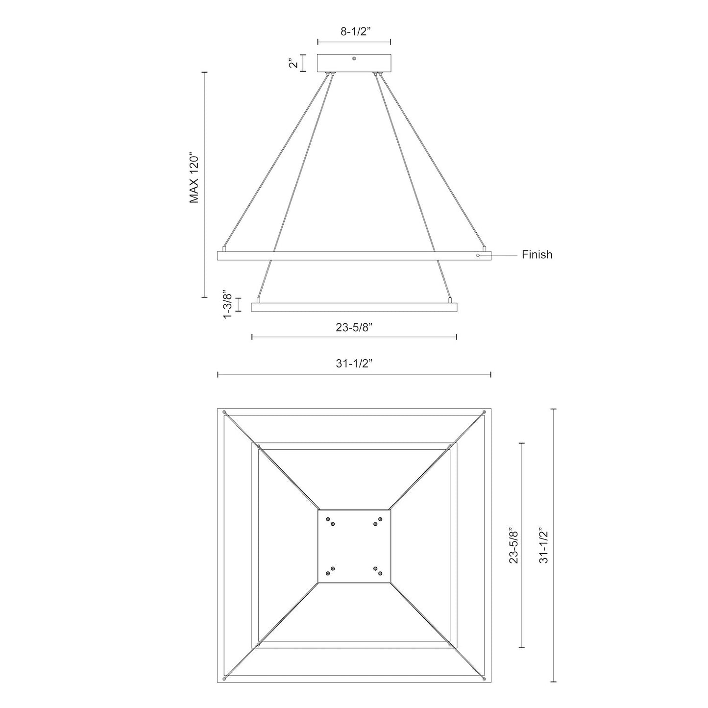 Piazza 32-in Chandelier