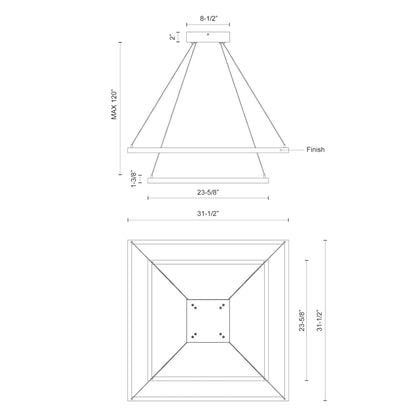 Piazza 32-in Chandelier