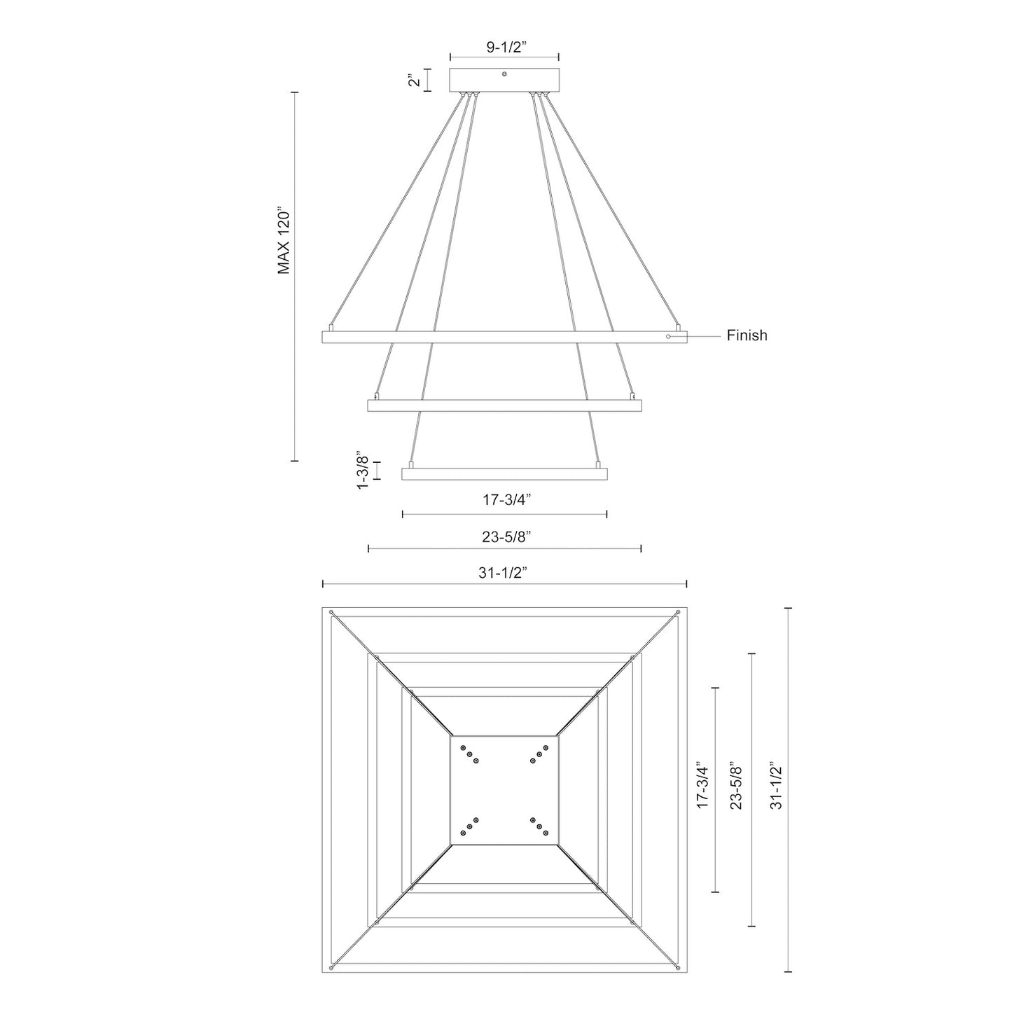 Piazza 32-in Chandelier