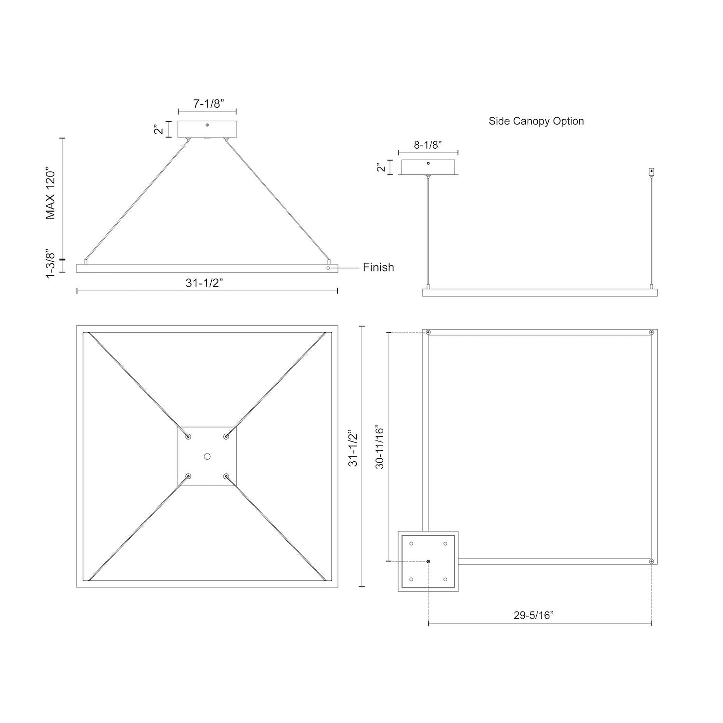 Piazza 32-in Pendant