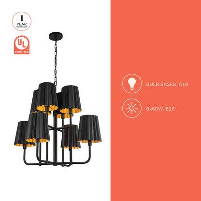 Plisse 30-in Chandelier