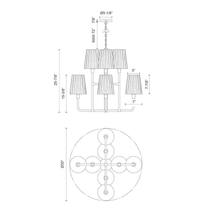 Plisse 30-in Chandelier