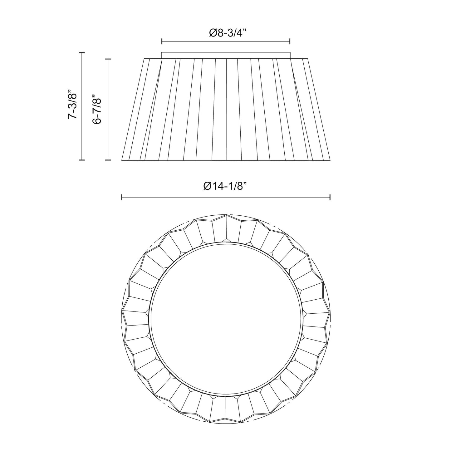 Plisse 14-in Flush Mount