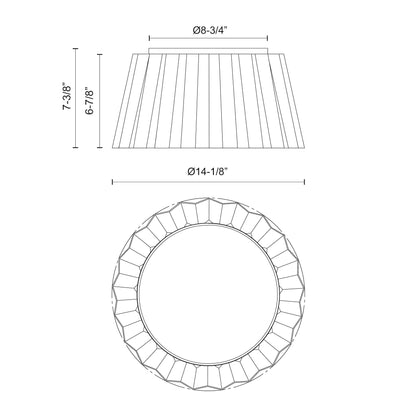 Plisse 14-in Flush Mount