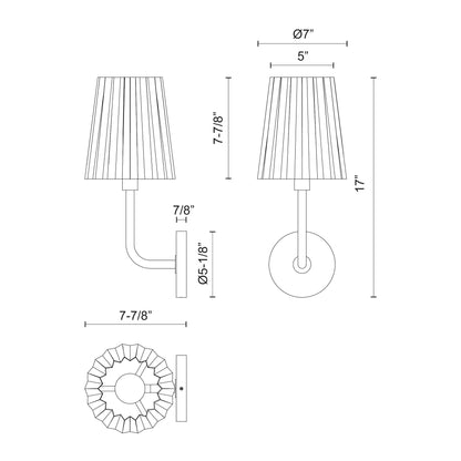 Plisse 7-in Wall/Vanity Light