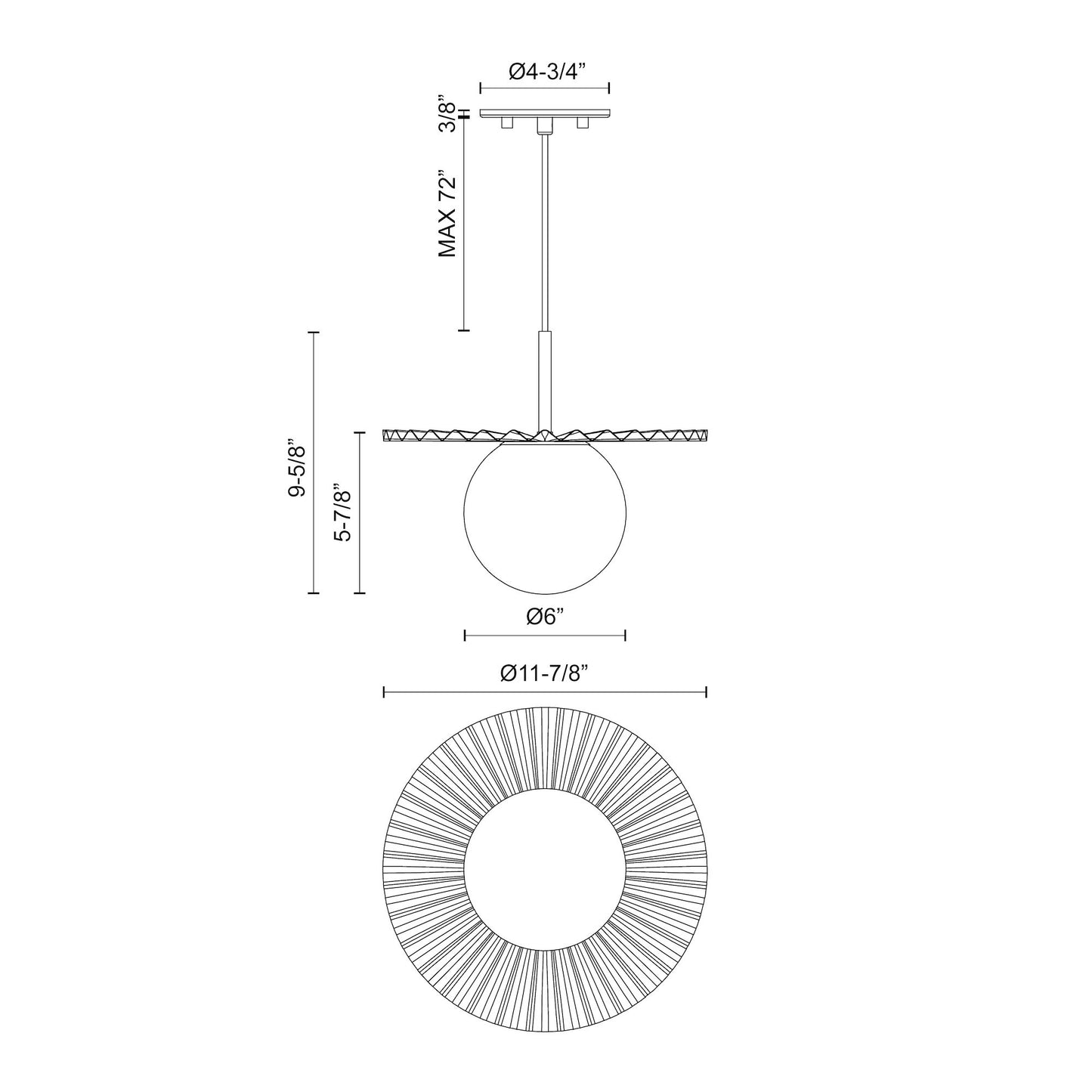 Plume 12-in Pendant