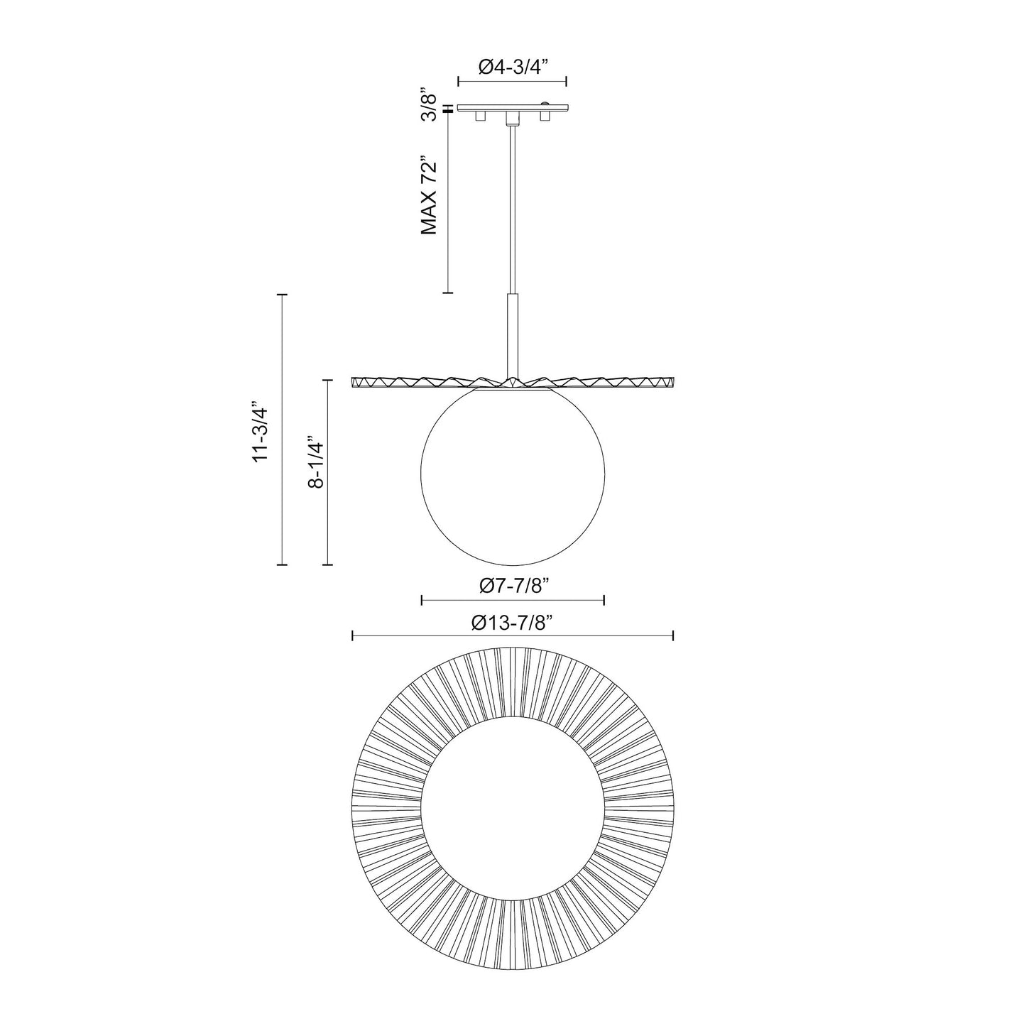 Plume 14-in Pendant