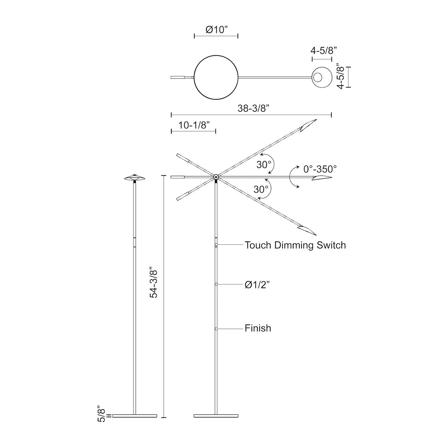 Rotaire 54-in Floor Lamp