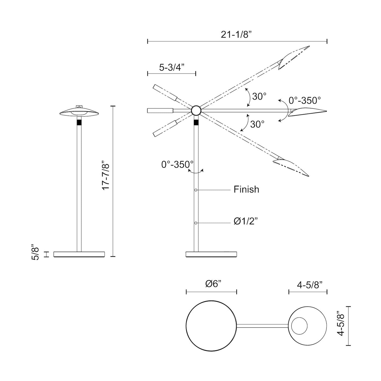 Rotaire 18-in Table Lamp