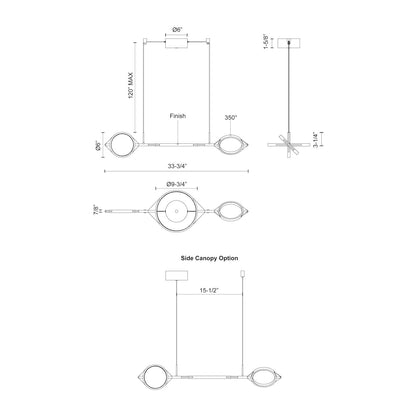 Serif 34-in Linear Pendant