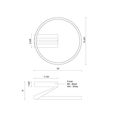 Roda 16-in Semi-Flush Mount