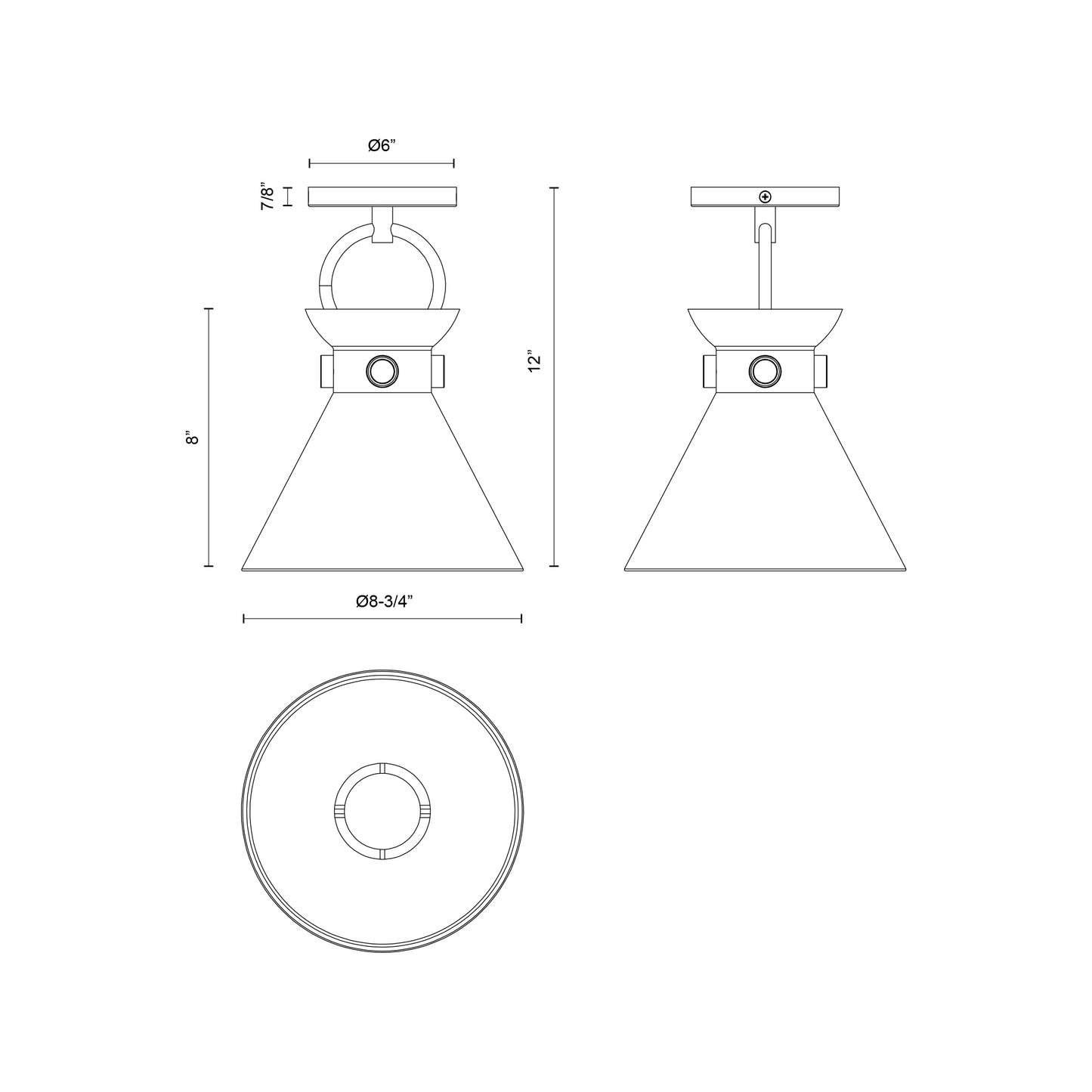 Emerson 9-in Semi-Flush Mount