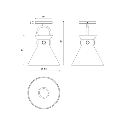 Emerson 9-in Semi-Flush Mount