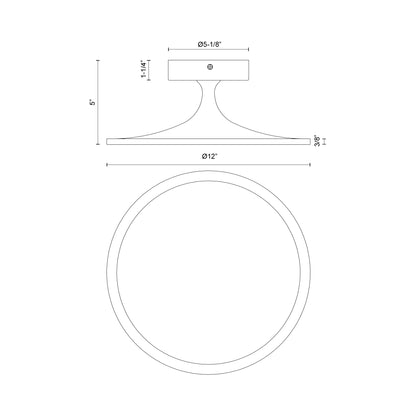 Issa 12-in Semi-Flush Mount