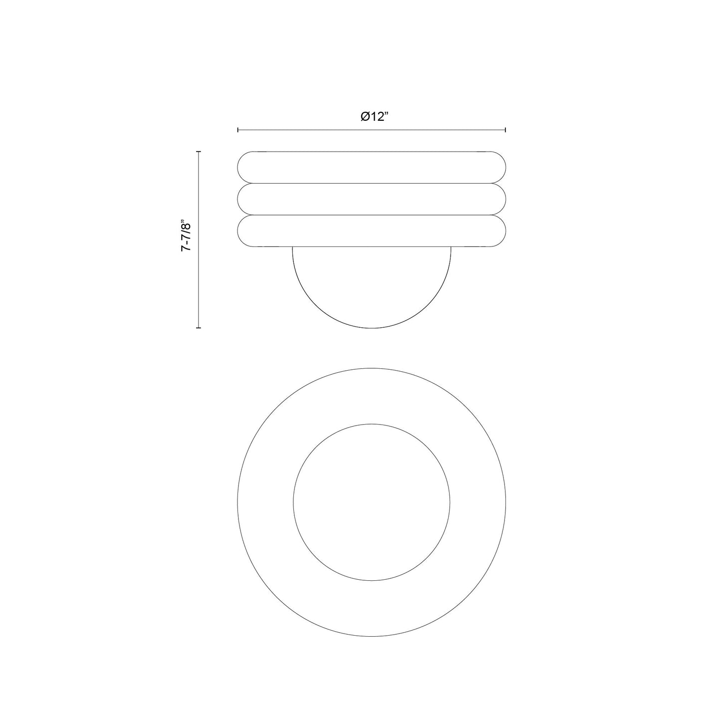 Harvey 12-in Semi-Flush Mount