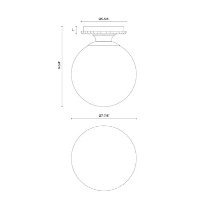 Otis 8-in Semi-Flush Mount