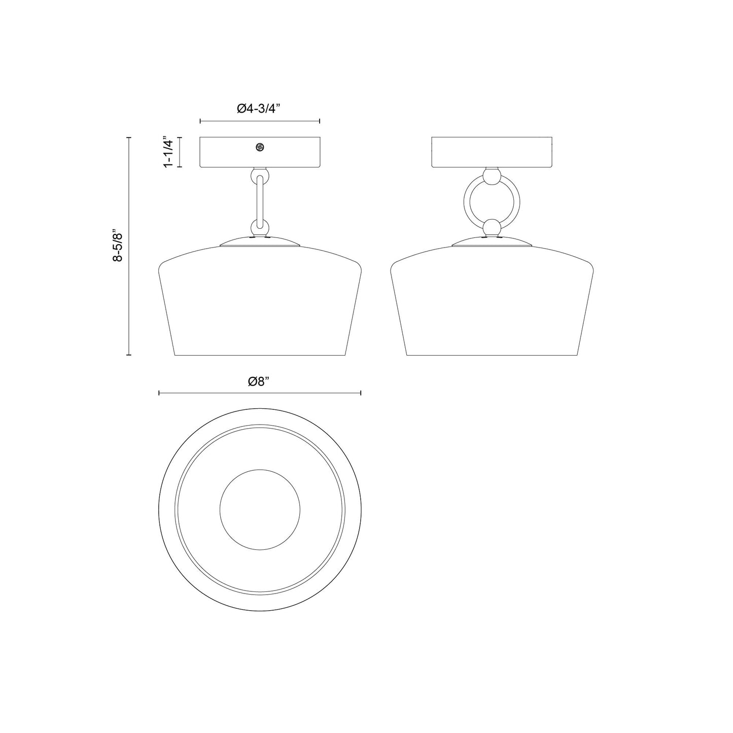 Leota 8-in Semi-Flush Mount