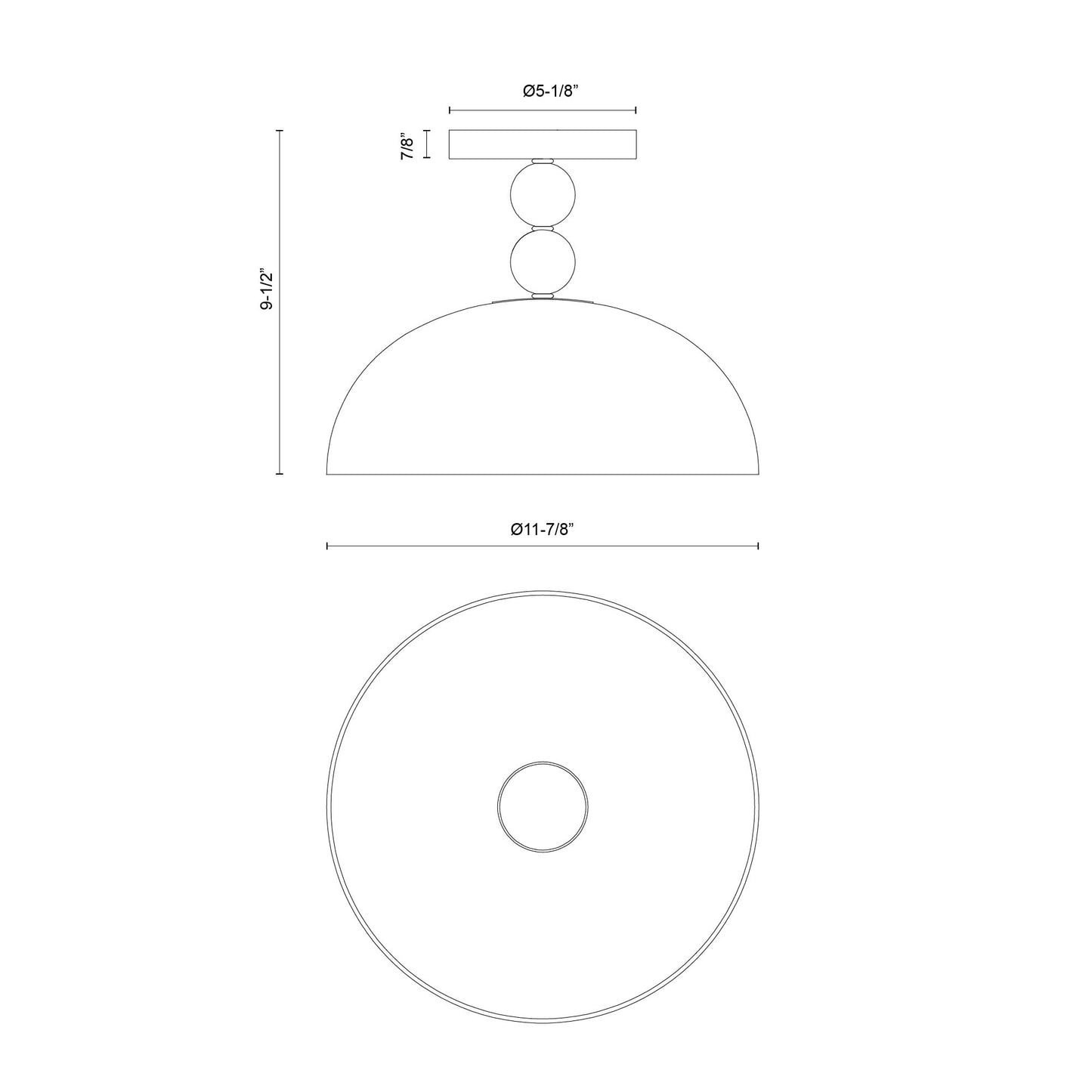 Paisley 12-in Semi-Flush Mount