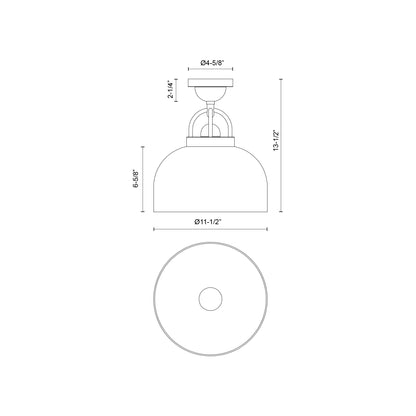 Lancaster 12-in Semi-Flush Mount