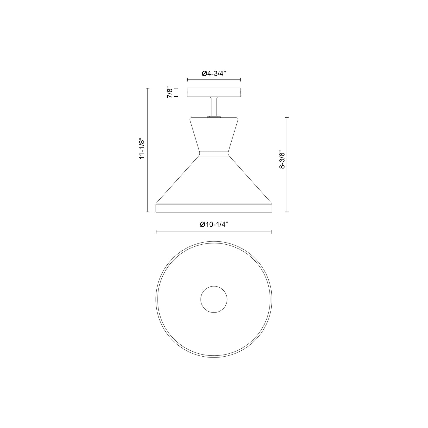 Betty 10-in Semi-Flush Mount