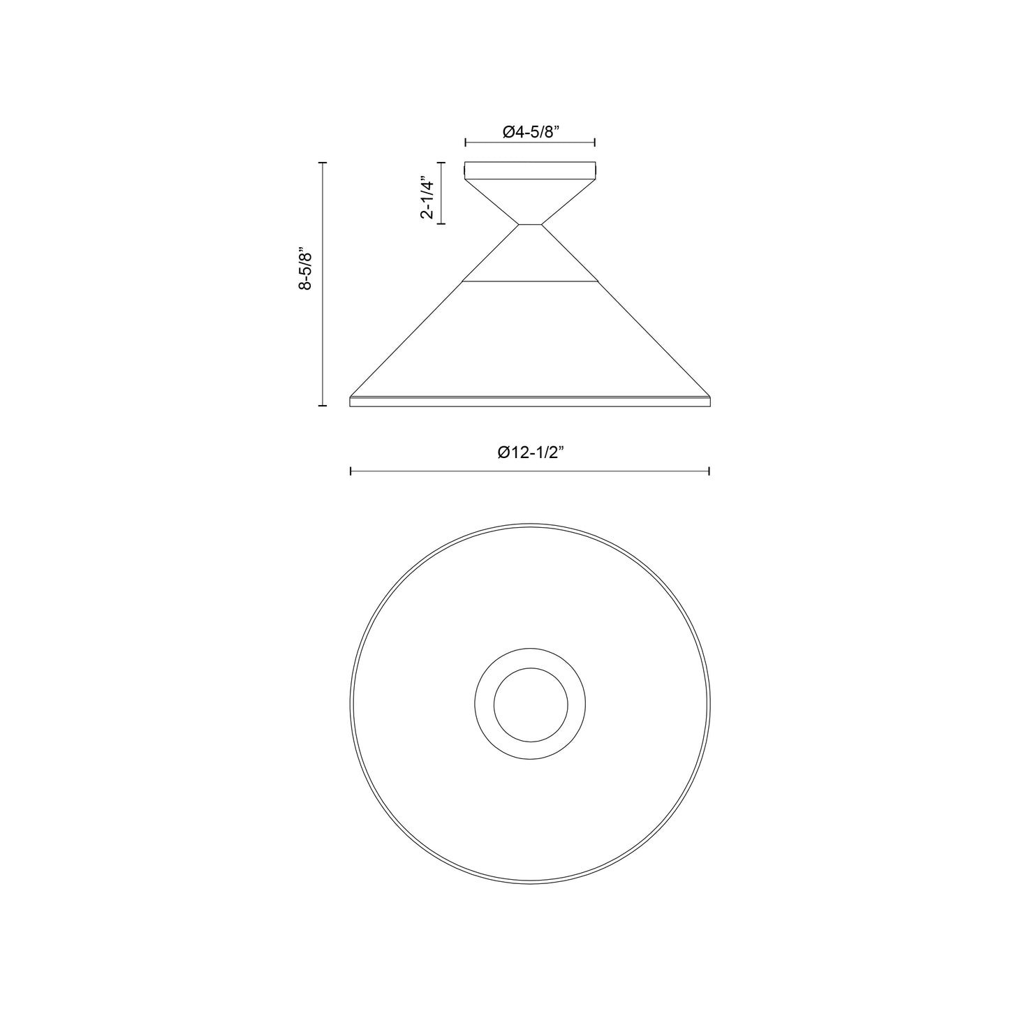 Mauer 12-in Semi-Flush Mount