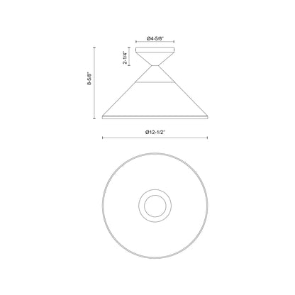 Mauer 12-in Semi-Flush Mount