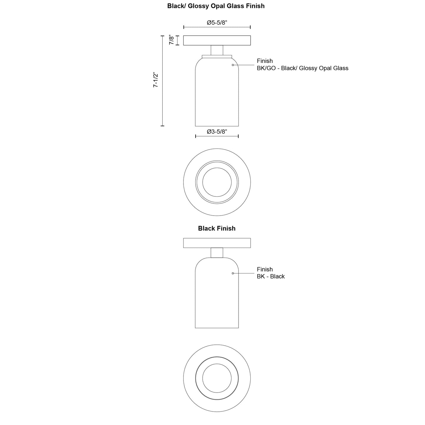 Nola 4-in Semi-Flush Mount