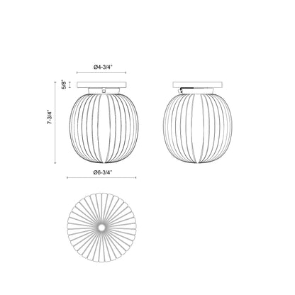 Cherise 7-in Semi-Flush Mount