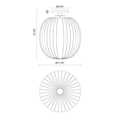 Cherise 12-in Semi-Flush Mount