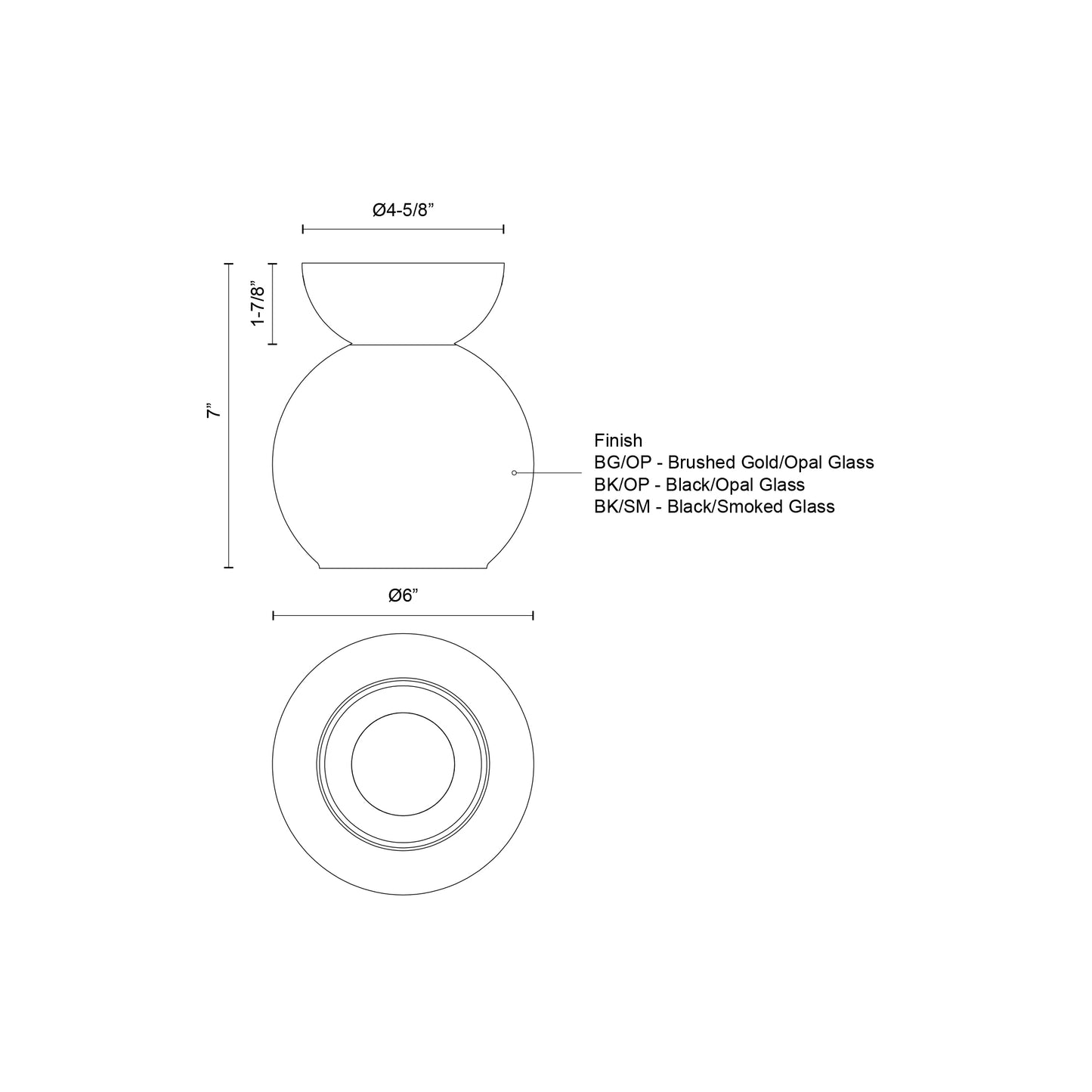 Arcadia 6-in Semi-Flush Mount