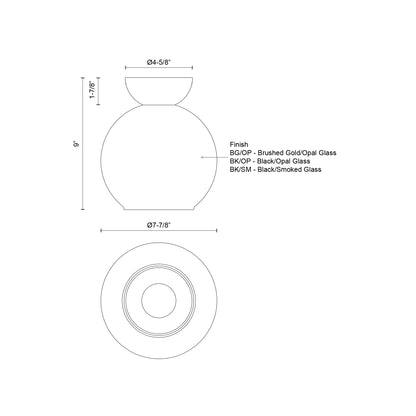 Arcadia 8-in Semi-Flush Mount