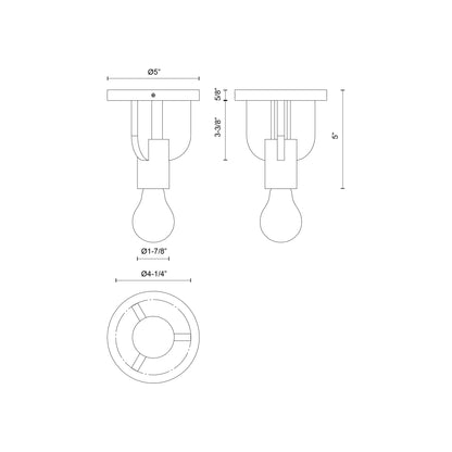 Claire 5-in Semi-Flush Mount