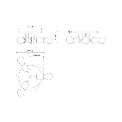 Claire 10-in Semi-Flush Mount