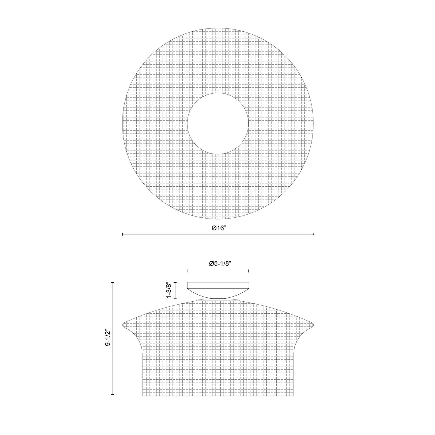 Kai 16-in Semi-Flush Mount