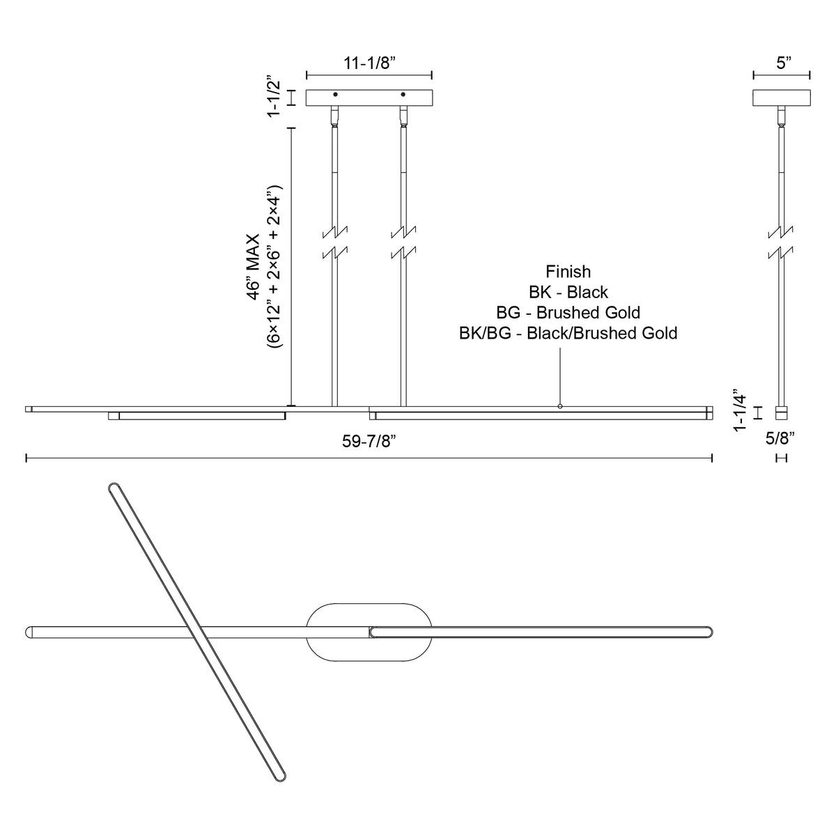 Shift 60-in Linear Pendant – Kuzco Lighting