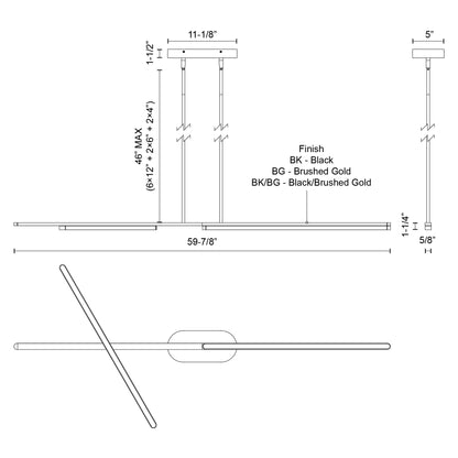 Shift 60-in Linear Pendant