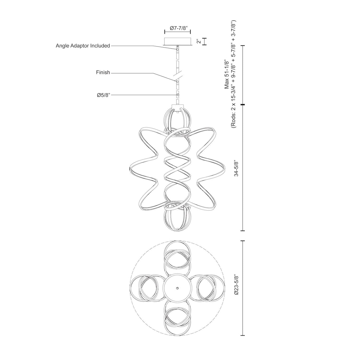 Synergy 34-in Chandelier