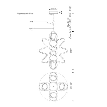 Synergy 34-in Chandelier