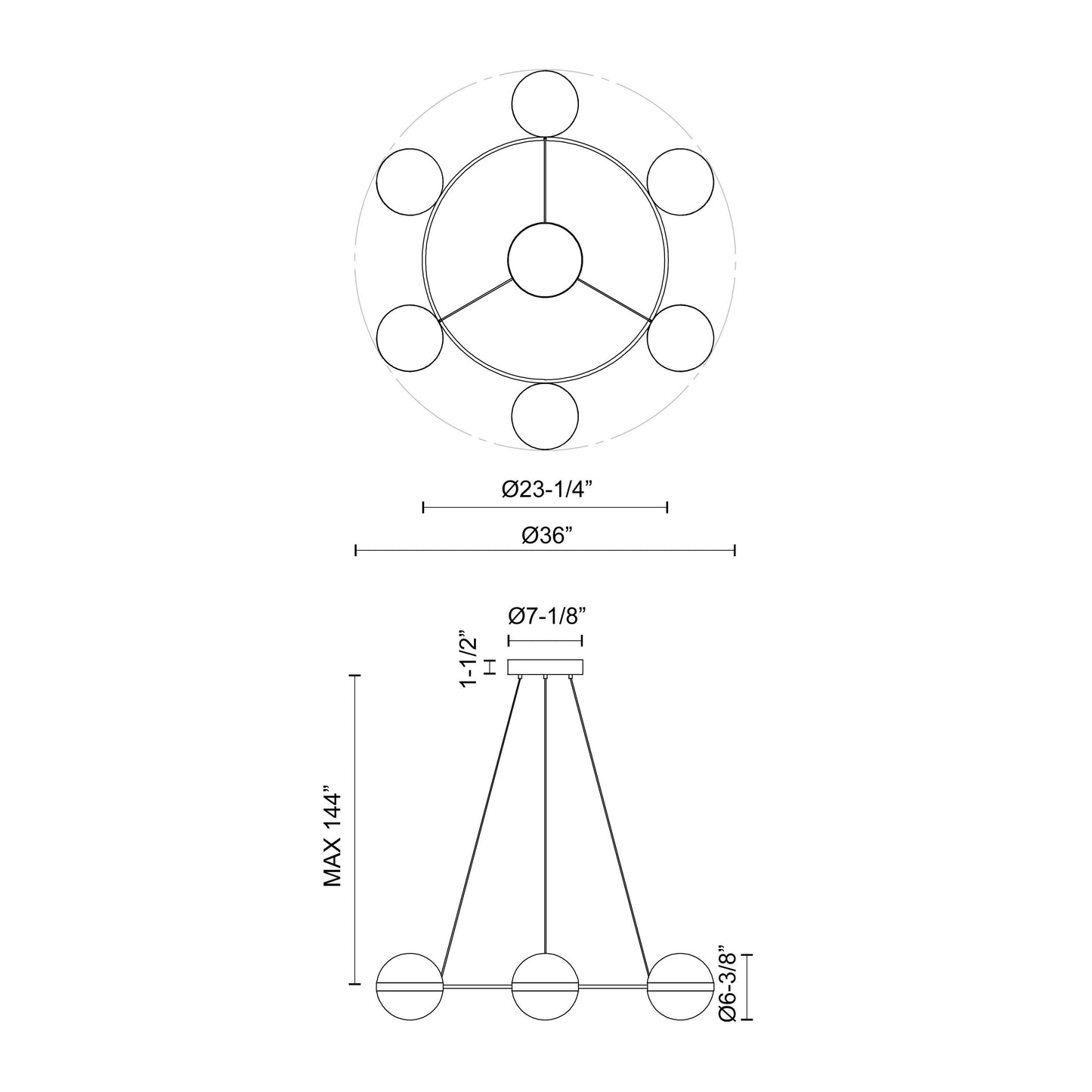 Tagliato 36-in Chandelier