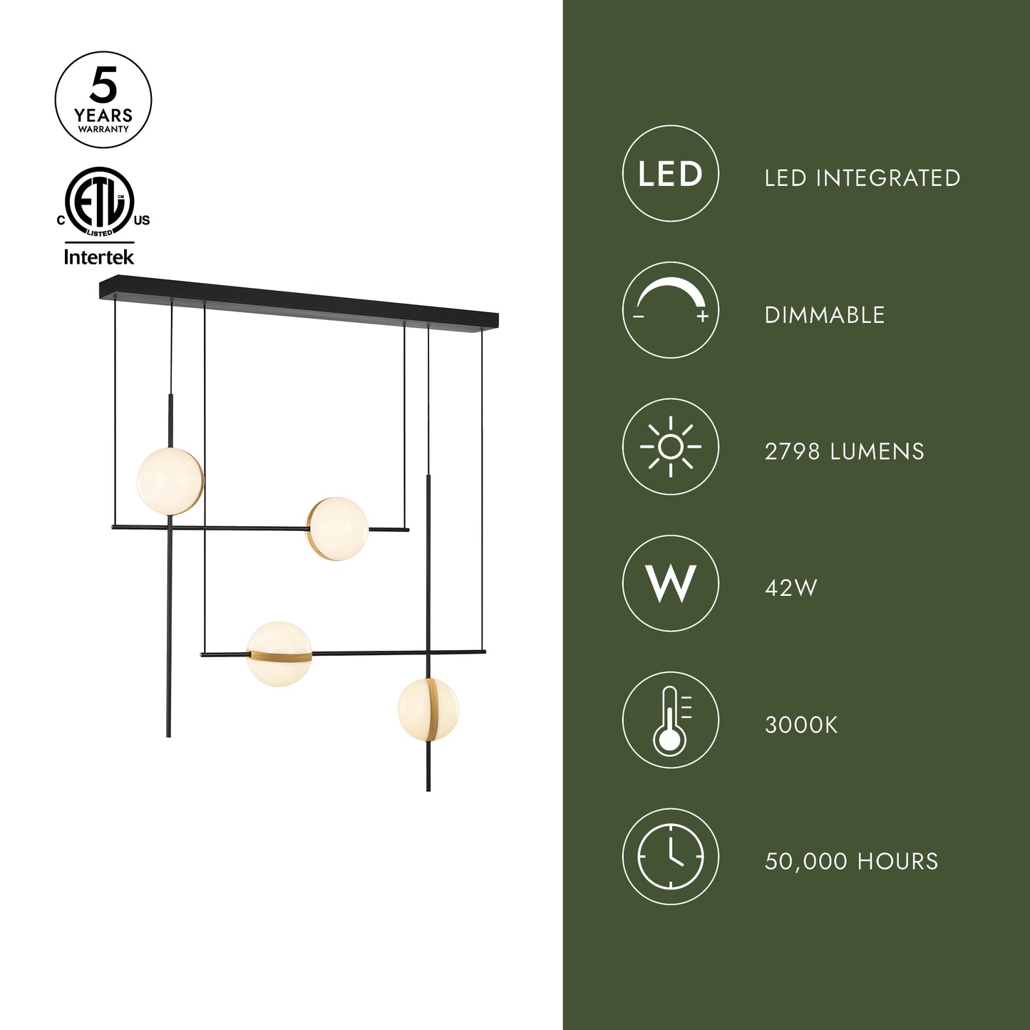 Tagliato 40-in Linear Pendant