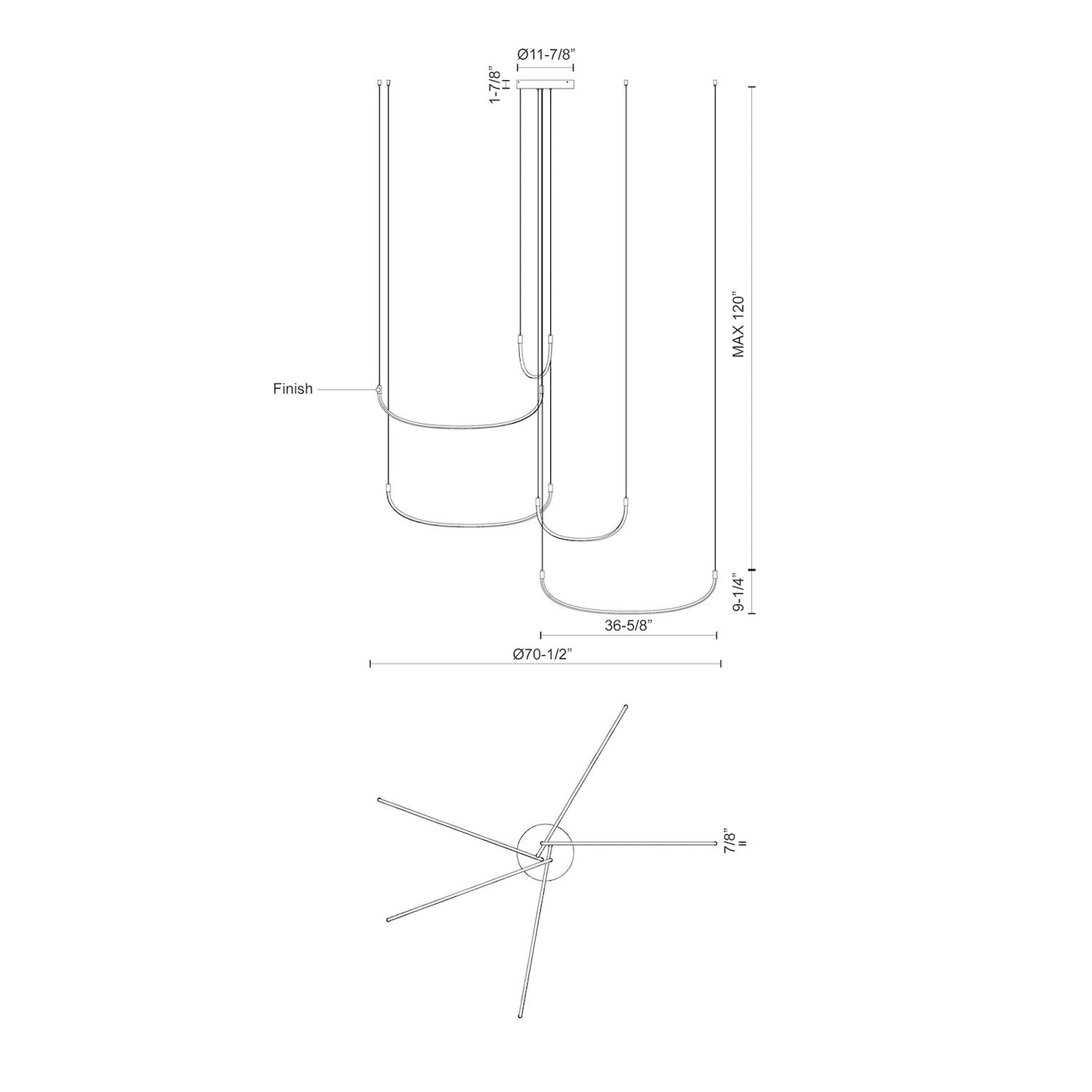 Talis 70-in Multi Pendant