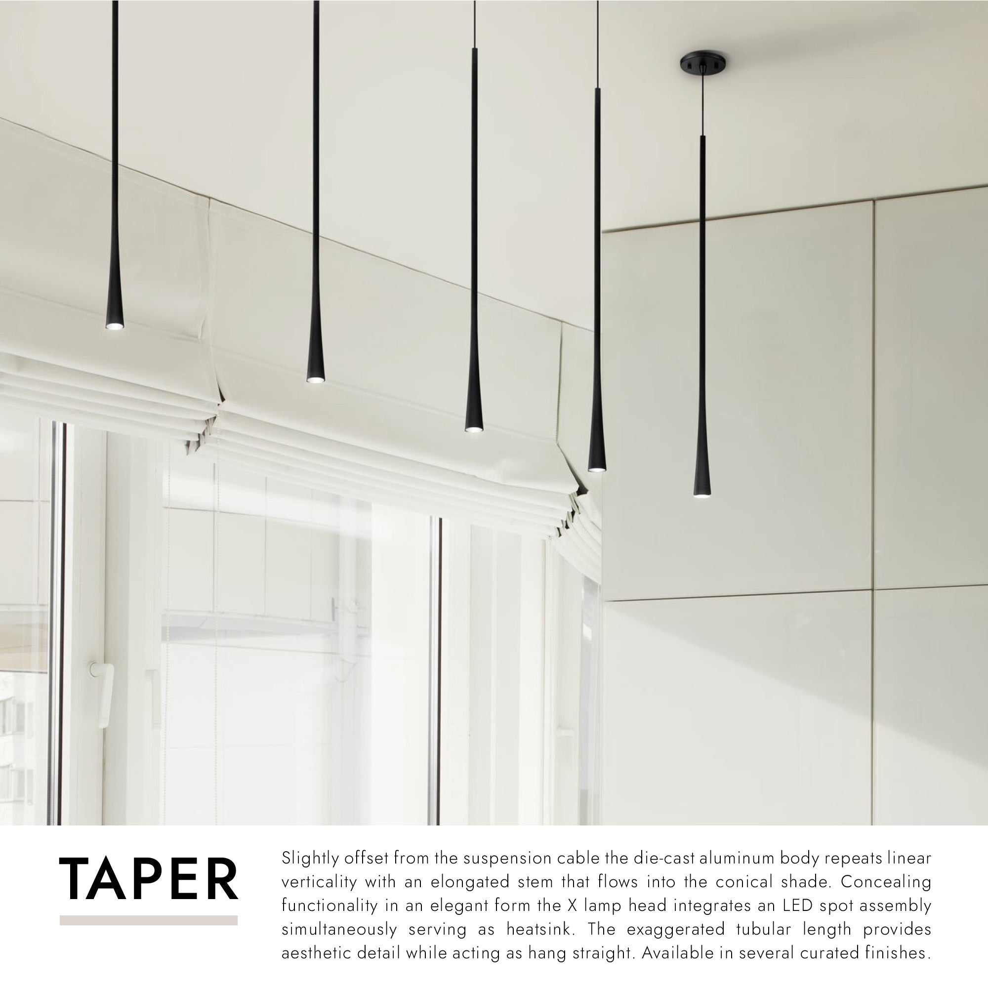 Taper 32-in Pendant – Kuzco Lighting