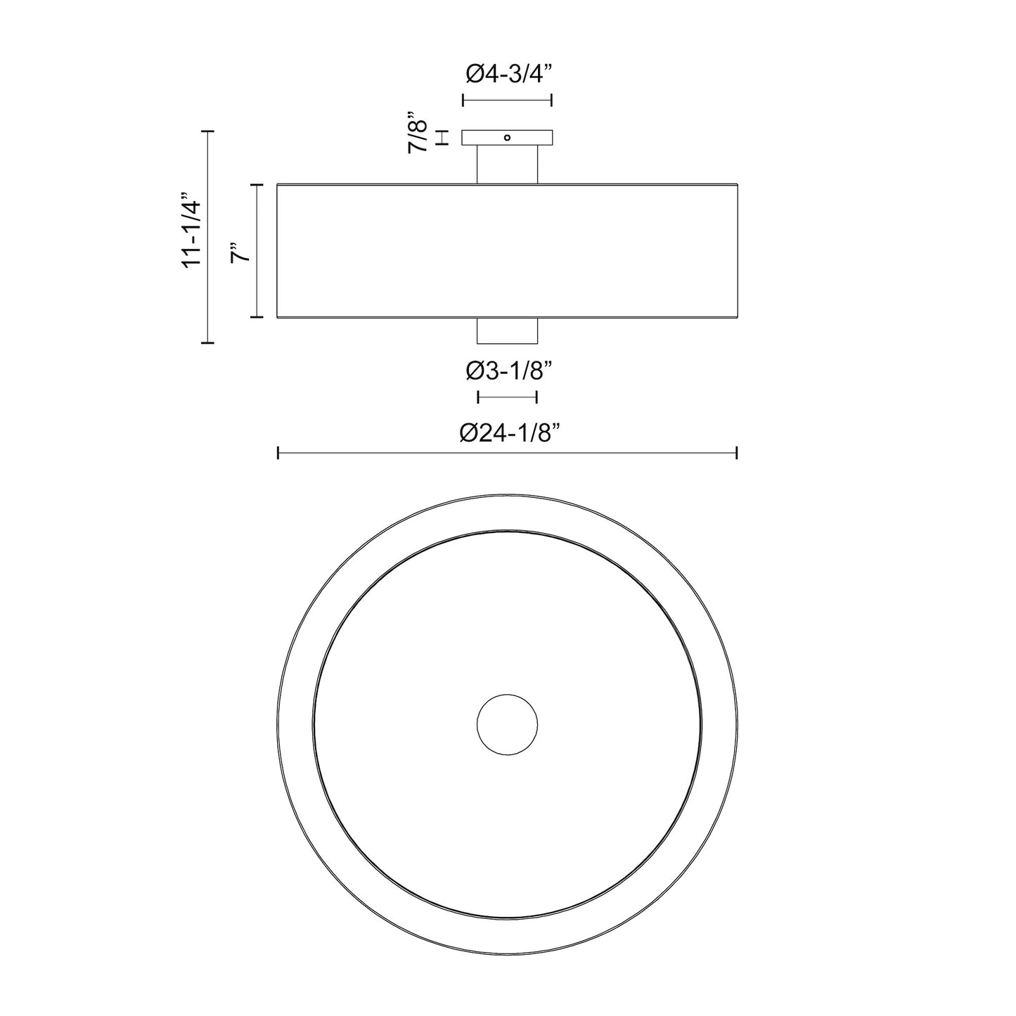 Theo 24-in Flush Mount