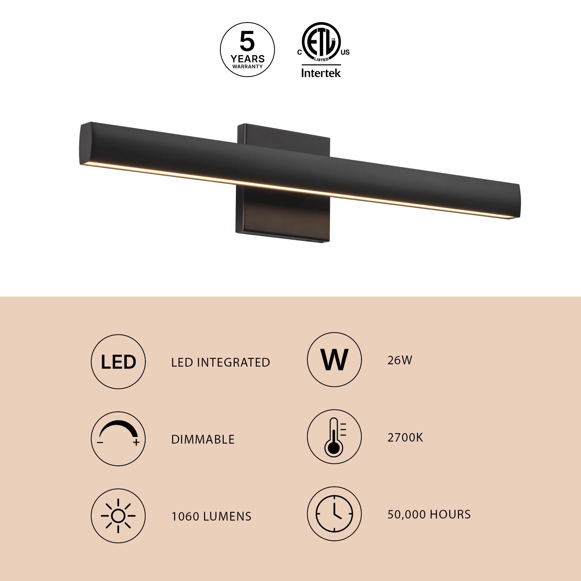 Tila 23-in Vanity Light – Kuzco Lighting