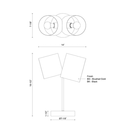 Keiko 14-in Table Lamp