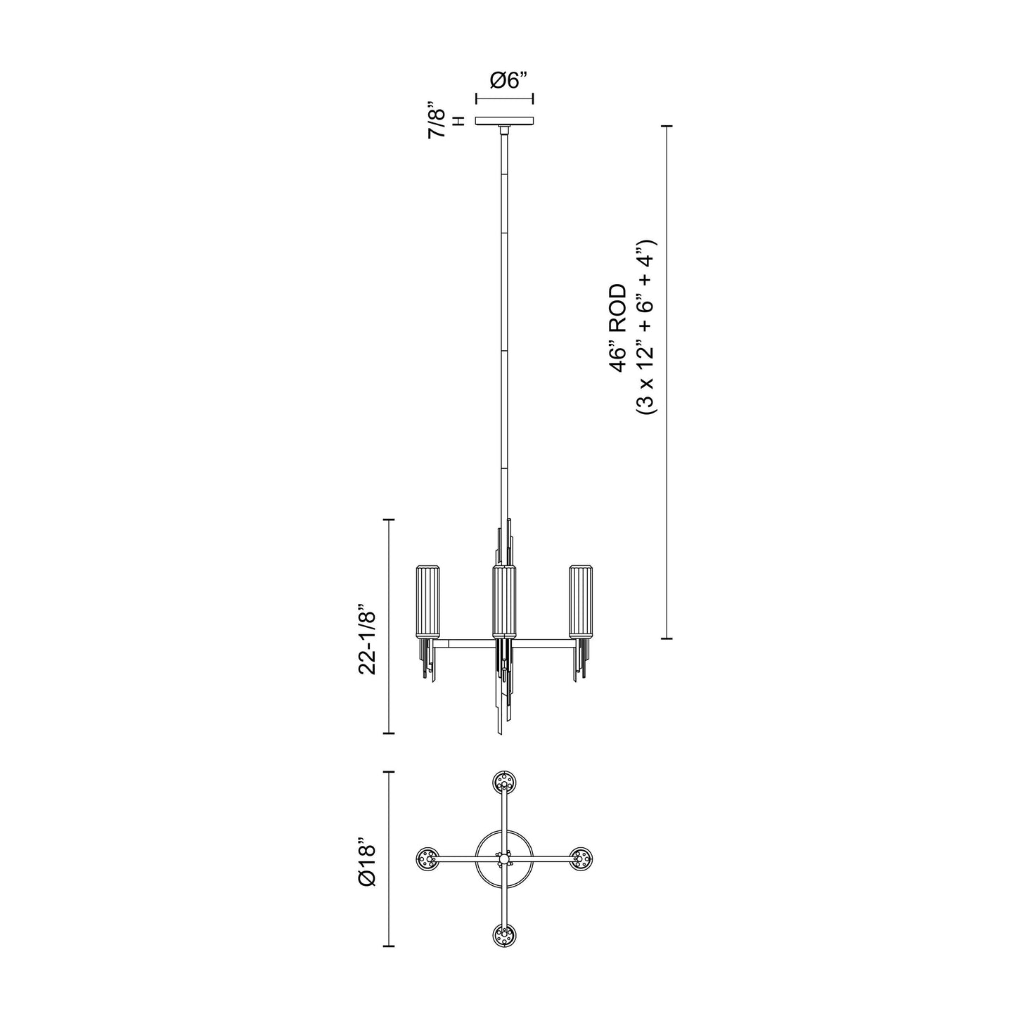 Torres 18-in Chandelier