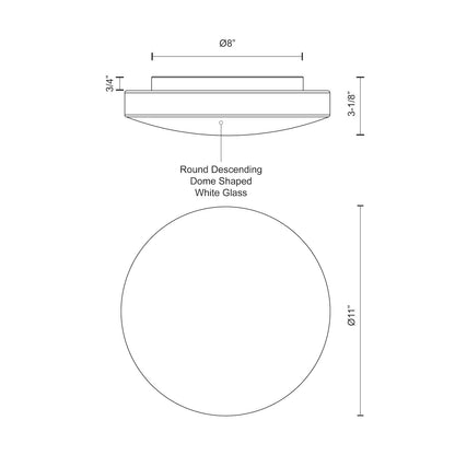 Trafalgar 11-in Flush Mount