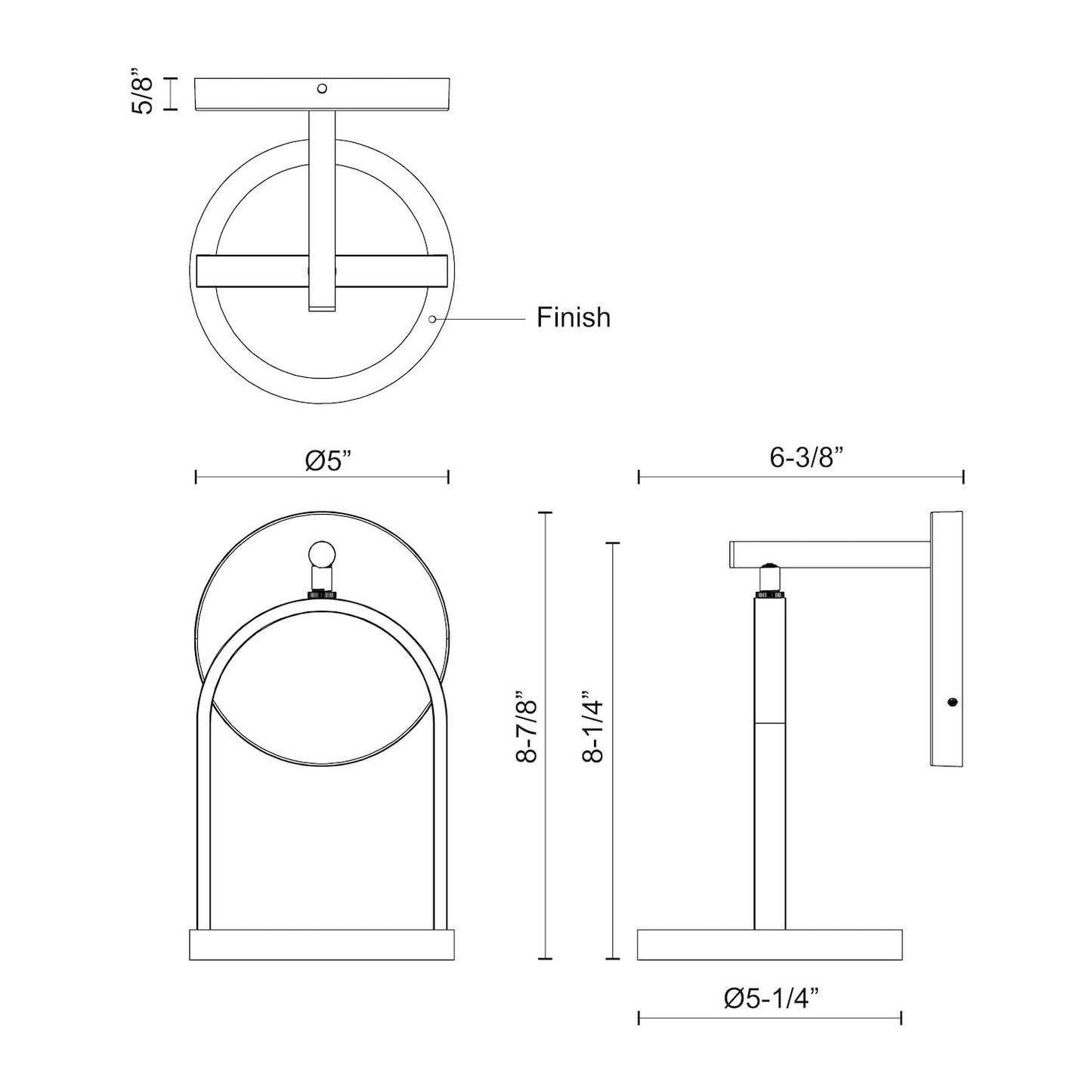 Trek 5-in Exterior Wall Sconce